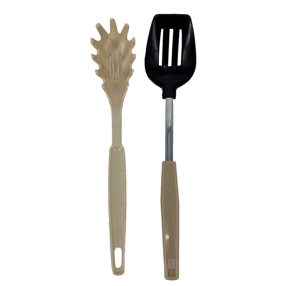 VTG Ecko Slotted Pasta Spaghetti Spoon Fork USA & Serving Spoon Japan Utensil